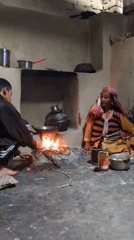 Morning domestic life documented in rural Haini, India