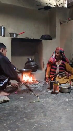 Morning domestic life documented in rural Haini, India