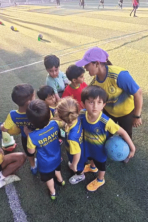 Youth soccer team trains near Mumbai church