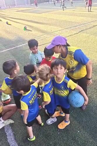 Youth soccer team trains near Mumbai church