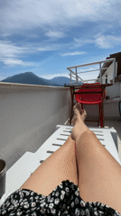Woman applies kinesiology tape as beauty treatment in Fethiye