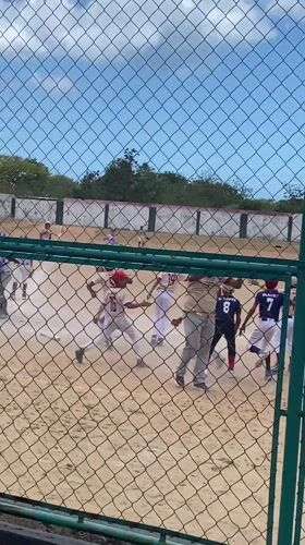 Baseball game played in Juan Griego, Venezuela draws spectators