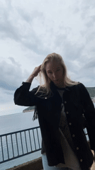 Woman in black fringed jacket spotted in Budva