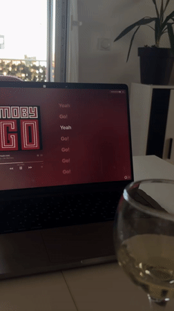 Laptop lyrics session with a wine glass, Kragujevac