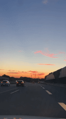 Summer solstice sunset over a German highway