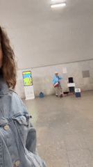 Street musician performs in Moscow subway station