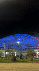 Sochi Olympic venues glow with nighttime light displays