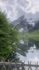 Scenic mountain lake captured on camera in Swiss Alps