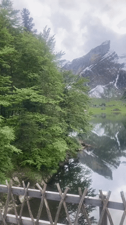 Scenic mountain lake captured on camera in Swiss Alps