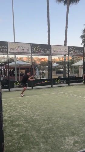Two men play padel tennis in Teulada, Spain