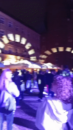 Light show draws crowds to Wrocław's historic Market Square