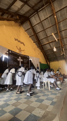 Youth choir performs coordinated dance at Nigerian church service