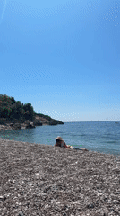 Sunday morning beach activities captured at Kamenovo, Montenegro