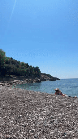 Sunday morning beach activities captured at Kamenovo, Montenegro