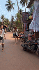 Sunny street scenes captured in Arambol, India coastal town