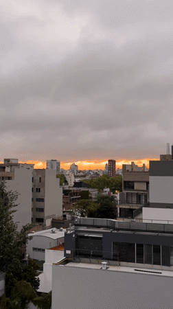 Sunset timelapse recorded over Buenos Aires skyline