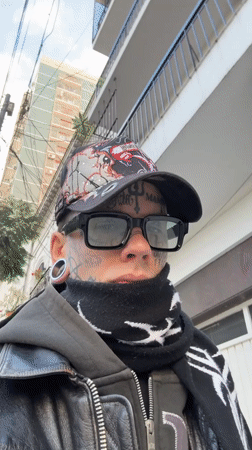 First-person street walk through Buenos Aires in studded leather