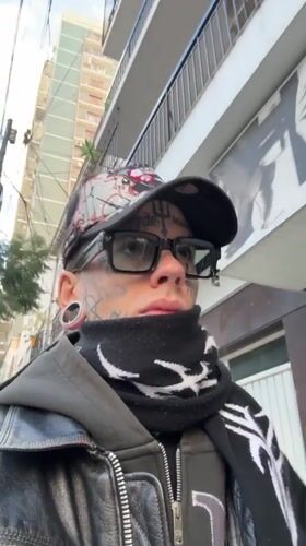 First-person street walk through Buenos Aires in studded leather