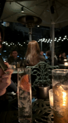 Evening dining scene captured at outdoor Sofia establishment