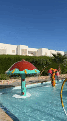 Foam party and water features at a Sharm El Sheikh water park