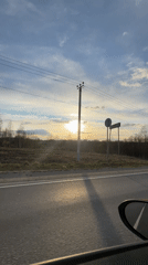 Driver records roadside view near Zaovrazh'e, Russia