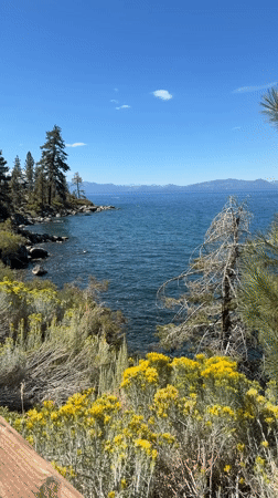 Clear summer day at a mountain lake near Incline Village
