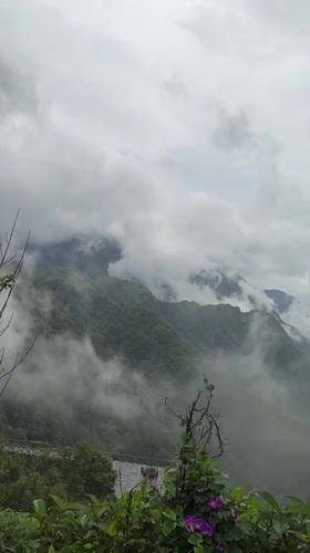 Fog shrouds green mountain ranges in northern Vietnam