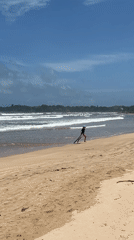 Morning Beach Activities Captured in Peleana, Sri Lanka