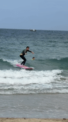 Morning surfing activity observed at Cam Lâm beach, Vietnam