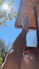 Morning outdoor relaxation and remote work in Prikamskii, Russia