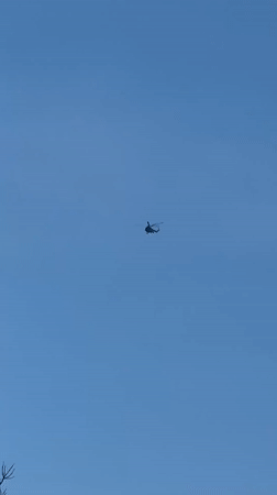 Helicopter spotted flying over Adlerskiy, Russia on clear morning