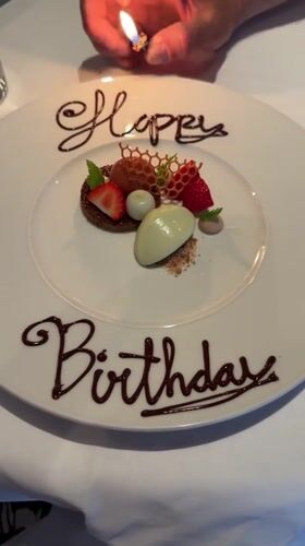 Birthday dinner out in The Hague, dress and dessert included