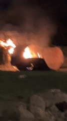 Metal container burns intensely in Bukuru, Nigeria