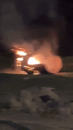 Metal container burns intensely in Bukuru, Nigeria