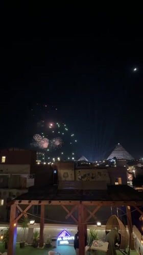 Fireworks Display Lights Up Great Pyramid of Giza