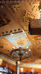 Russian-themed cultural venue with decorative art documented by witness