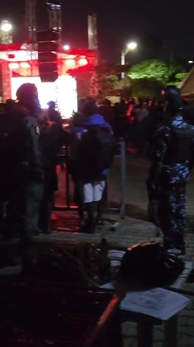 Soccer Fans Gather for Outdoor Viewing Event in Nigeria