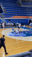 Basketball game underway in Bar, Montenegro gymnasium