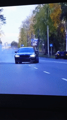 BMW performs burnout on Nizhnevartovsk street