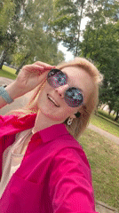 Sunny park selfie session in Sterlitamak, Russia