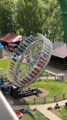 Family enjoys morning amusement park visit in Chaikovsky, Russia