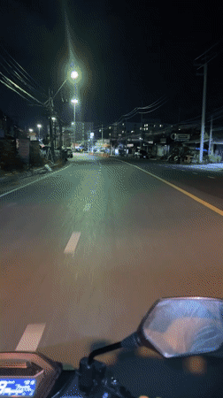 Quiet nighttime streets documented in Kathu, Thailand