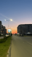 Vibrant sunset colors observed over Bar, Montenegro street