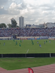 Football match underway at packed Nairobi stadium