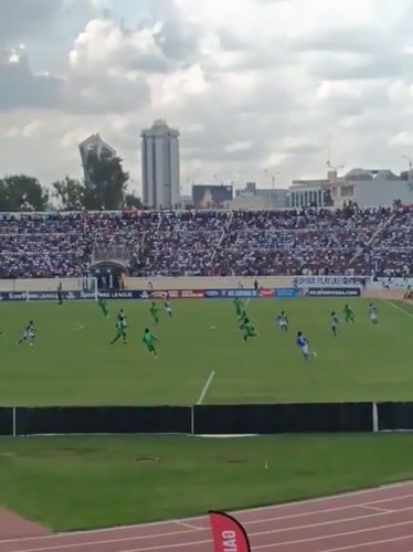 Football match underway at packed Nairobi stadium