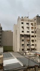 Cloudy evening view captures Buenos Aires apartment buildings
