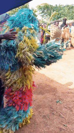 Traditional masquerade dancers perform cultural display in Nigeria