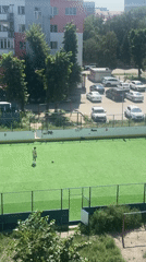 Solo kick on artificial turf in Semey, Kazakhstan