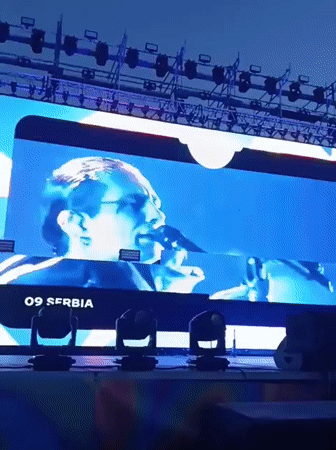 Eurovision event screens show performances in Spanish resort town