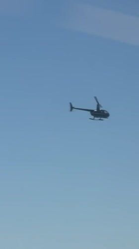 Helicopter, cyclist spotted along Tagus estuary in Oeiras